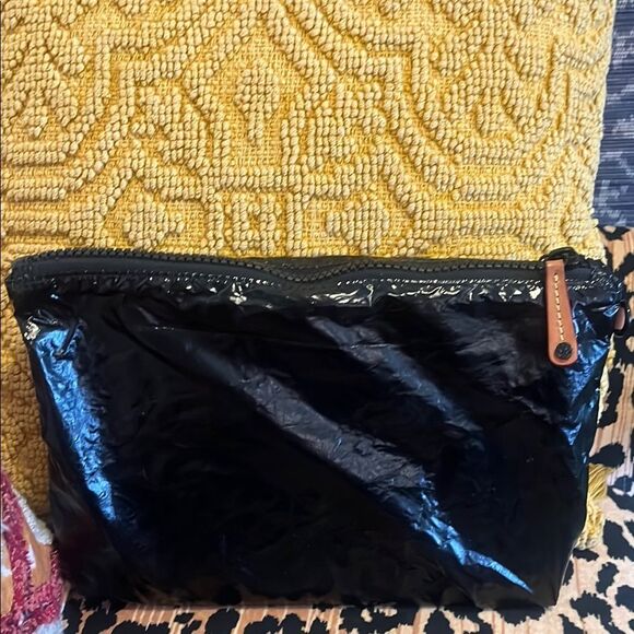 MZ WALLACE Shiny Black Pouch with Brown Accent three included - Picture 6 of 10